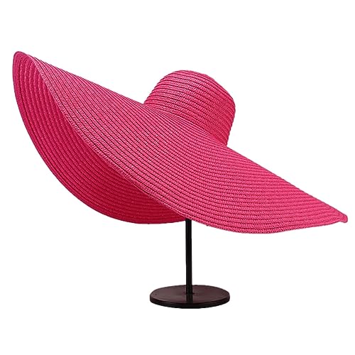 Women Oversized Beach Hats Summer Wide Brim Straw Floppy Foldable Roll up Cap Outdoor Sun Hat2