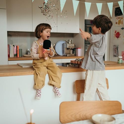 Micro karaoké enfant bluetooth vert KIDYWOLF Kidymic avec lumières LED