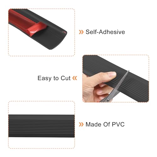 uxcell 1Pcs Stair Nosing, Vinyl Stair Edge Protector, Anti Slip Step Trim for Stair Edging Stair Edge Trim - Image 3