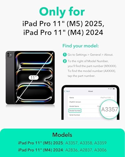 Image of ProElite Case Cover for Apple iPad Pro 11 inch 2024 /2025 M4 /M5 5th /6th Gen Cover, Pencil Case for iPad Pro 11 M4 /M5 with Pencil Holder, Auto Sleep Wake [Soft Flexible Case] Recoil Series - Black