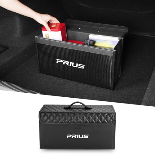 プリウス 専用車 トランク 収納 ボックス PRIUS 専用 プリウス 60系 50系 40系 30系 20系 プリウスα シリーズ 車用 収納ケース ツールボックス 大容量 折り畳み可能 防汚 滑り止め 蓋付き 雑貨収納(プリウス 専用,カーボン調)