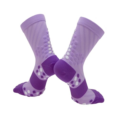 TUCKBOLD Cycling Socks Quick-Drying Non-Slip Anti-Friction Outdoor Bike Socks Light Purple Dark Purple Size m Neutral and Universal Color Matching