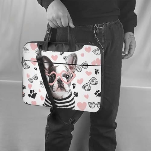 Maletín para laptop impermeable 15.6 pulg con patrón Bulldog miniatura 2