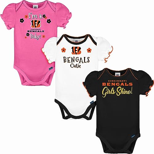 Image of Gerber NFL Baby-Girls NFL Team 3 Pack Short Sleeve Onesie Bodysuit