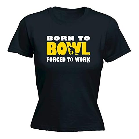 Funny Novelty Tee - Born To Bowl Lawn Womens Fitted Cotton T-Shirt Top T Shirt Slogan Tees Tshirts Presnts Watch Play Force Work Grandma Shirts Gifts Aunt T-Shirts Clothing cheap ladies crazy clothes Cover