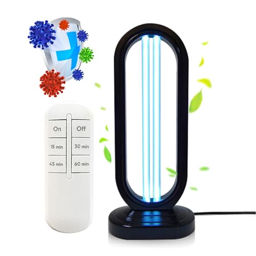 Uv Bed Bugs, Uv Lamp for Bedbugs, with 3- Speed Timing and Remote Control for Home School (Black)