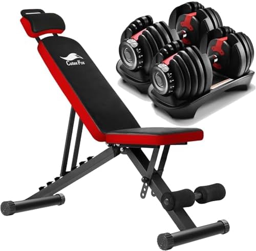 Amazon | トレーニングベンチ＋可変式 ダンベル 24kg アジャスタブル 
