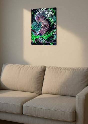 Image of NIJUKA Anime Printed A4 Size Metal sheet Poster For Home And Room Decoration | For Anime Art Fans Boys And Girls (Uzui Sound Hashira)