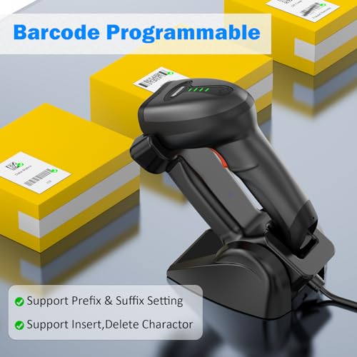 Symcode MJ-4590DA-CHARGING Qr Industrial Bluetooth Barcode Scanner With Wireless Charging Stand, Wireless 2D 1D Bar Code Scanner Drop Protection Shock Dust Proof Hands Free Auto-Sensing Stand Barcode Scanner thumb #7