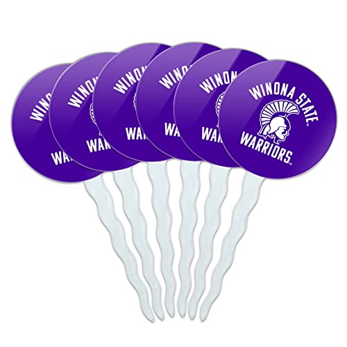 Winona State University Warriors Logo Cupcake Picks Toppers Decoration Set