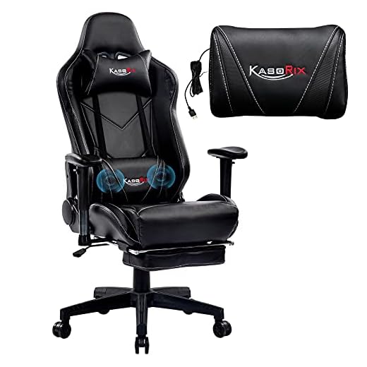 KASORIX Gaming Chair Ergonomic Video Game Chair High Back Computer Chair Professional Racing Style Comfortable Gamer Chair with Footrest and Massage Backrest and Lumbar Support