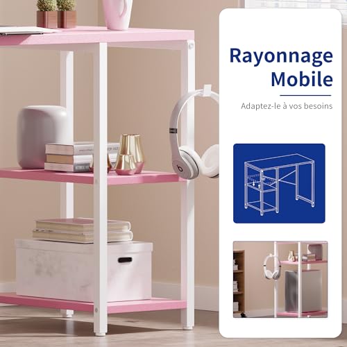 Table d'étude noire PAMRAY 80 cm meuble de bureau domestique gain de place - 9