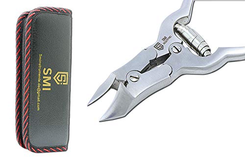 SMI - 15,5 cm Cortauñas para uñas encarnadas profesional Alicates de uñas para tus uñas de lujo pinza de uñas de acero inoxidable cerradura por seguridad, con bolsa
