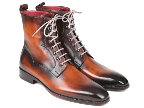 Bottes à lacets contre l'usure prématurée en cuir bruni marron Paul Parkman