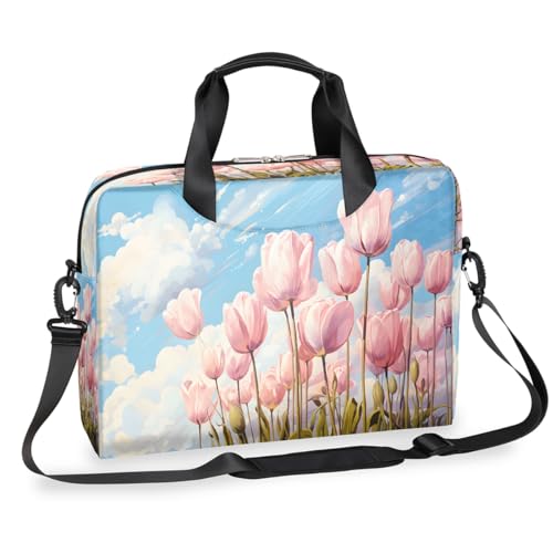 Bolso para portátil Watercolor Tulip 16 pulgadas miniatura 1