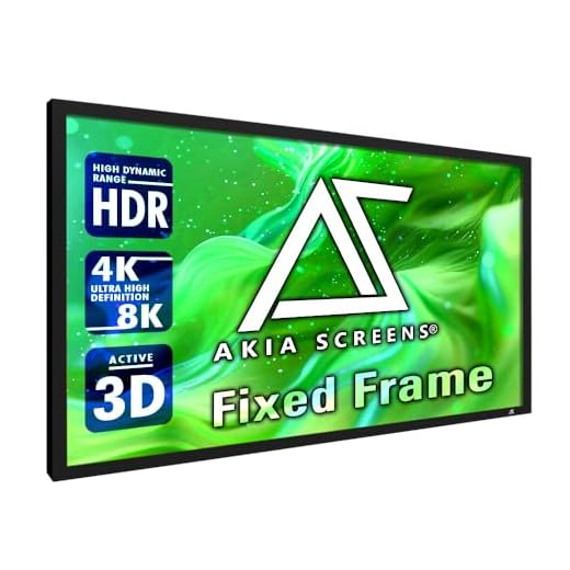 Akia Screens Fixed Frame Projector Screen 100 inch 16:9 8K 4K Ultra HD 3D Ready Wall Mount CINEWHITE UHD-B 100 Projection Screen for Indoor Movie Video Home Theater Cinema Office AK-FF100WH2