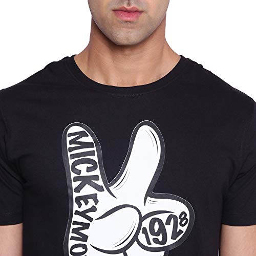 Image of Mickey Mouse Family by Wear Your Mind Men's Regular Fit Round Neck Short Sleeves Knitted T-Shirt