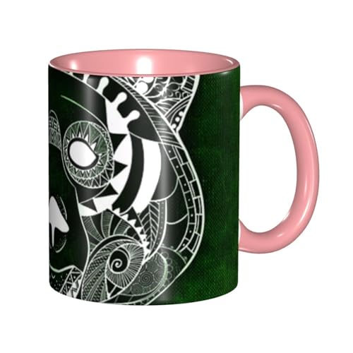 緑の背景クマ マグカップ 旅マグ コーヒーカップ Pink セラミック 330ml 陶器 食器 耐熱 水筒 プレゼント