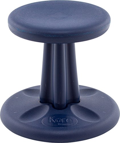 Image of Kore Preschool Wobble Stool, Flexible Seating, Ages 4-5, 12in, Dark Blue | Wiggle chair for classroom and home boosts focus, improves posture, and provides an energy outlet; anti-tip base; Made in USA