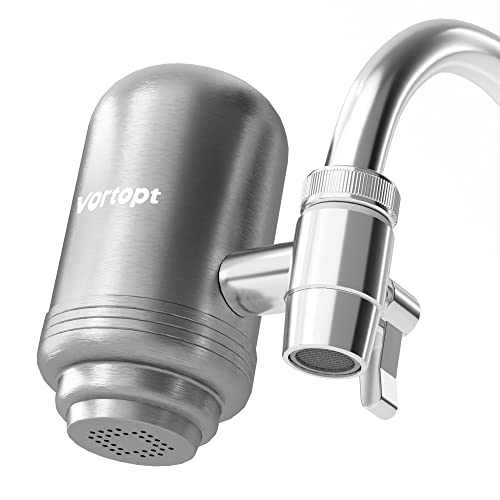 Vortopt Stainless Steel Faucet Water Filter for Sink - 500 Gallons Water Purifier for Faucet - Mount Tap Water Filtration System for Kitchen,Tub,Reduces Lead, Chlorine and Bad Taste,T2(1 Filter) Vortopt Stainless Steel Faucet Water Filter for Sink - 500 Gallons Water Purifier for Faucet - Mount Tap Water Filtration System for Kitchen,Tub,Reduces Lead, Chlorine and Bad Taste,T2(1 Filter)