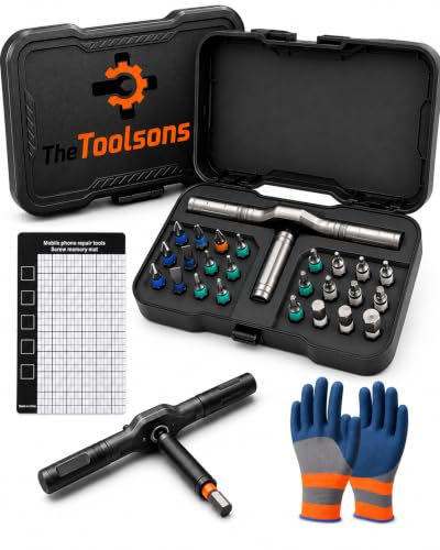 The Toolsons Magnetic Ratchet Screwdriver Set 24 in 1 Multi Bit S2 Steel Screwdriver Set High Torque 50Nm Detachable T-Handle Precision Repair Tool Kit for Furniture Electronics Bicycle and DIY