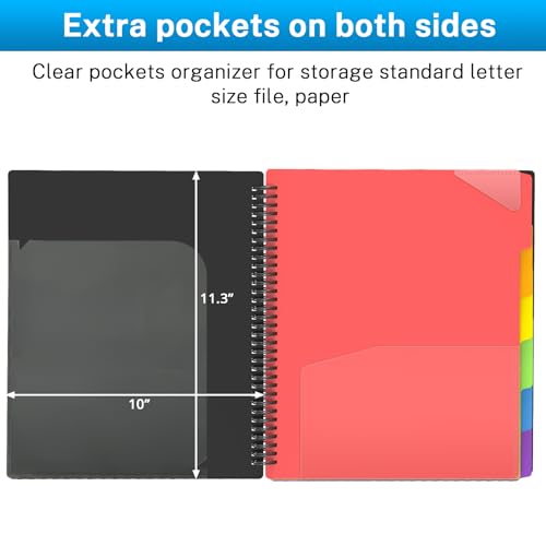 HABGP 12 pastas de plástico com bolsos, fichário de 6 cores com divisórias, organizador de escritóri