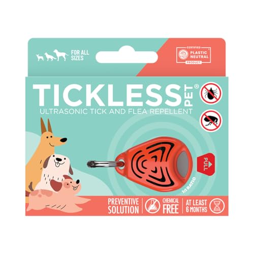 Tickless Pet - Ultraschallgerät gegen Zecken und Flöhe für Haustiere - Orange