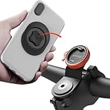 SinceTop 自転車 スマホ ホルダー, 脱着簡単MTB ロードバイク スマホホルダー 自転車 携帯ホルダー, アルミ製 より頑丈 片手操作 携帯置き クロスバイクやマウンテンバイク用, 4.7－7.3インチ android, iphone 対応 自転車スマホホルダー