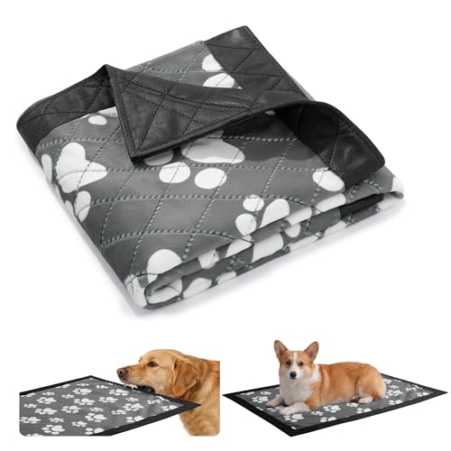 BALAPET Indestructible Dog Blanket 35x25Double-Sided Chew Proof Dog Blanket with Reinforced Edges Soft Plush Pet Blanket for Couch Bed Crate Cute Printed Puppy Blanket for Aggressive Chewers