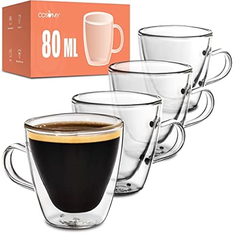 Juego de 4 Vasos Térmicos de Cristal de Doble Pared Cover