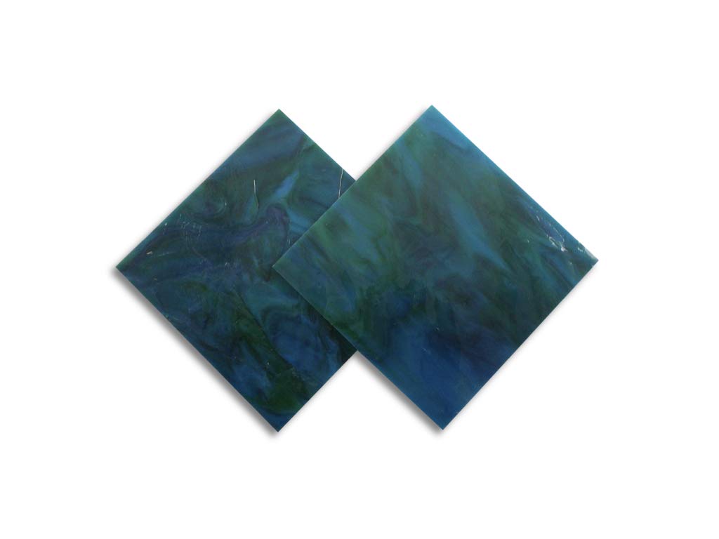 Stained Glass from Sai Mosaic Art, 2 Pc of 4"x4" for Mosaic Work Peacock