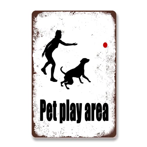Eeiokgms Pet Play Area Park Sign Outdoors Dogs And Cats Art People Minimalistic Tin Metal Sign Wall Mural Decoration Retro Outdoor Weekend #TOP1