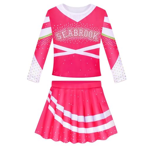 Disfraz de porrista para niña: Uniforme de Animadora para niños, con Pompones, Pinzas para el Pelo, Calcetines, Duradero, Creativo, Bonito Uniforme de Animadora para Halloween, Carnaval