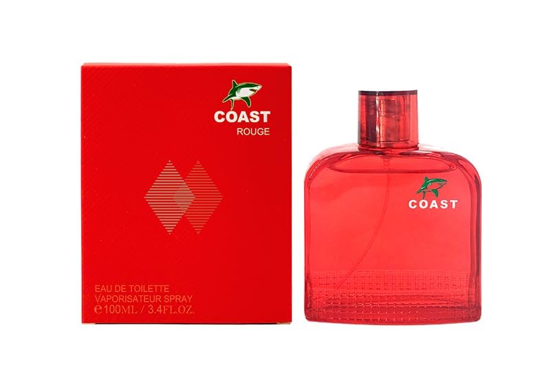 COAST Cologne for Men (RED) 3.4 Oz Men's Eau De Toilette Spray Refreshing & Warm Masculine Scent for Daily Use Men's Casual Cologne Great Holiday Gift Smell Fresh All Day A Gift for Any Occasion