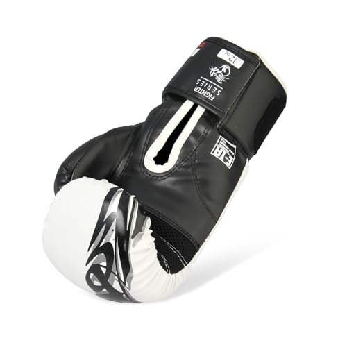Image of Mauzer Tribal Shadow Fighter Series Boxing Gloves for Training & Sparring Injected EIA Foam Padding Breathable Dry Effect Ventilated Palm Secure Thumb Lock Fit Rigid 3 inch Stabilizing Velcro Cuff (16 OZ)