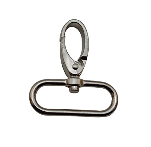 Ailisi Metal Silvery Lobster Clasps 1.5 Inches Internal Diameter Oval Swivel Trigger Clips Hooks Pack of 6