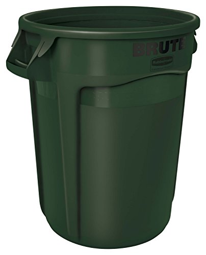 Brute Rubbermaid Round Container - 32-Gallon Capacity - Green - Green