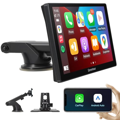 Seventour Portable 9" Car Stereo Radio with Wireless Apple Carplay,Android