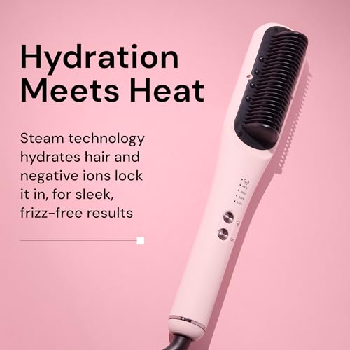 L'ANGE Hair SteamSmooth Steam Smoothing Comb, Blush - image 2