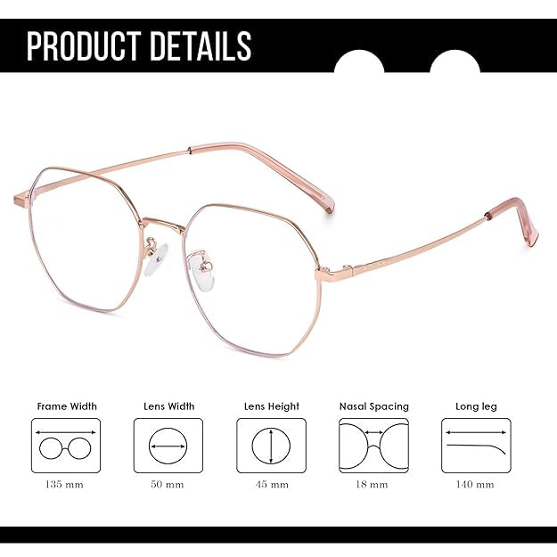 mashamart Hexagon Blue Light Blocking Glasses - Image 5