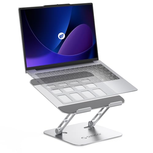 ORICO Soporte Portátil Ajustable Plegable, Laptop Stand de Aluminio Ergonómico y Ventilado, Elevador Portatil Escritorio Compatible con MacBook Air, Pro y Portátiles de 10 17