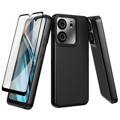 Ailiber for BLU View 5 B160V Case BLU View 5 Phone Case with Screen Protector Dual Layer Shockproof Protective Silicone Bumper Non Slip Back Heavy Duty Rugged Cell Phone Cover-Black