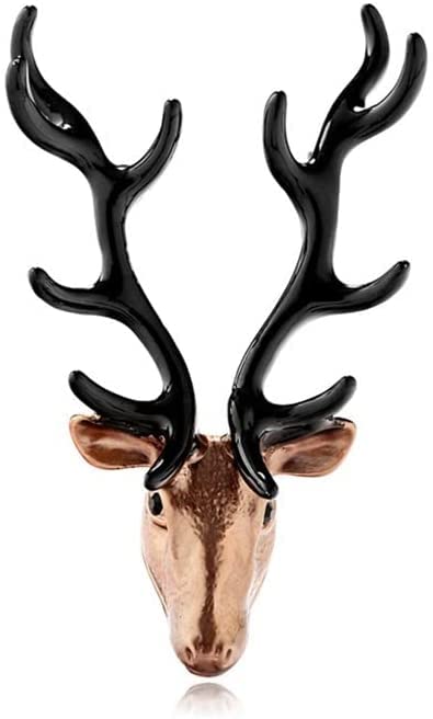 Spilla Spille con Testa di Cervo Alce smaltato per Donne e Uomini Metallo Creativo Accessorio per Gioielli di Natale Regalo per Bambini