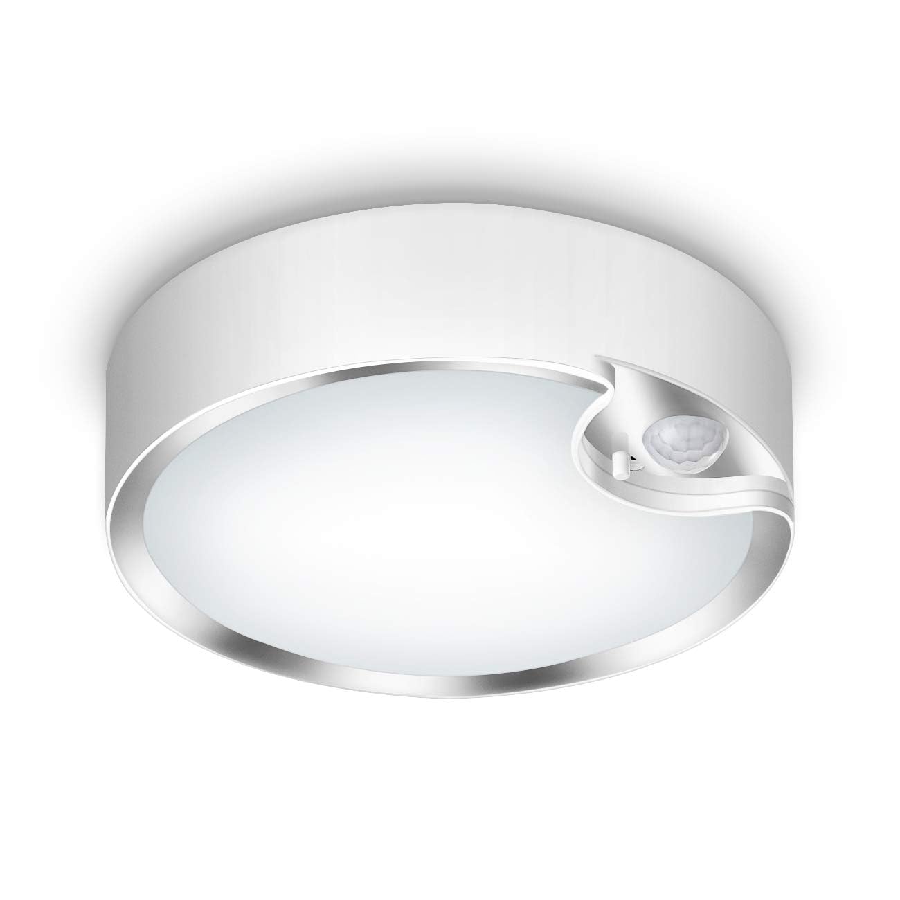 Yurnero Lampada da soffitto a batteria, luci per capannoni alimentate a batteria, sensore di movimento, luci da soffitto per interni a batteria, luci con sensore di movimento, luci da parete (batteria