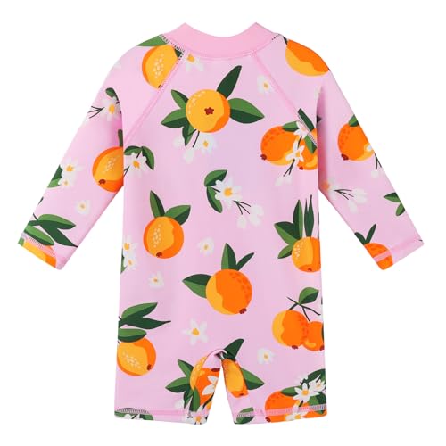 Image of HUAANIUE Toddler Girl Swimsuit Long Sleeve UPF50+ Sun Protection
