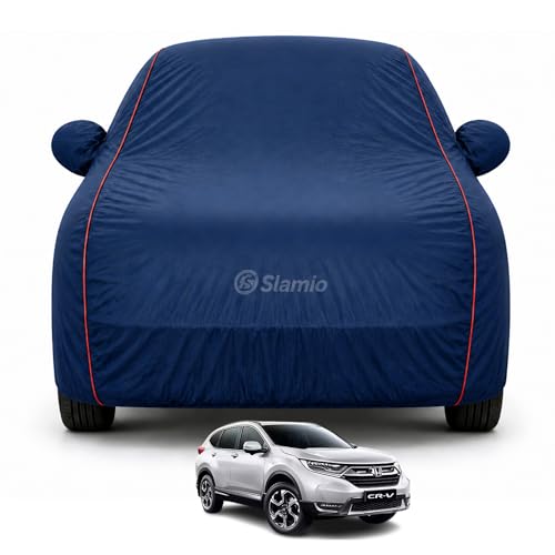 Image of Premium 100% Waterproof Car Cover for Honda's CRV 2006-2011 Models All-Weather, UV & Dust Protection | Heavy-Duty 3-Layer Fabric | Custom Fit with Mirror & Antenna Pockets | Navy Blue