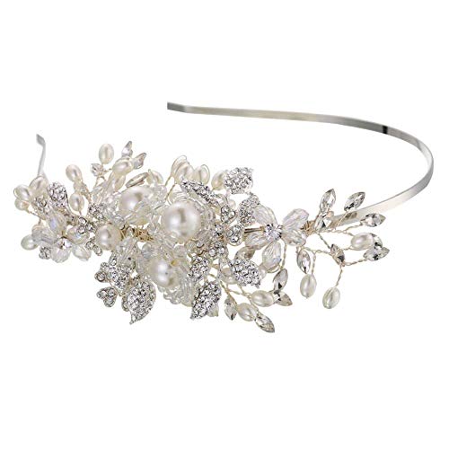 2 Cerchietti Per Capelli Con Glitter E Strass Champagne, Fascia Larga Elastica Per Donna E Ragazza