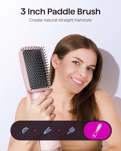 Hair Dryer Brush Kit for Quick Styling, 5 in 1 Blowout Brush Set in Pink