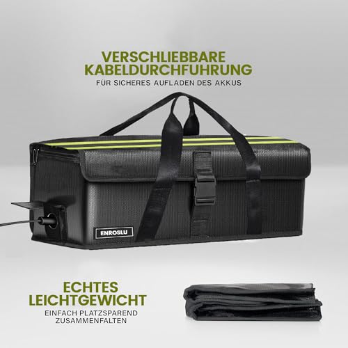 ENROSLU Ebike Akkutasche, 8 Schichten Brandschutz, Feuerfeste Akkutasche bis 2300 °C, Wasserdicht, Explosionsgeschützt… – Ansicht 6