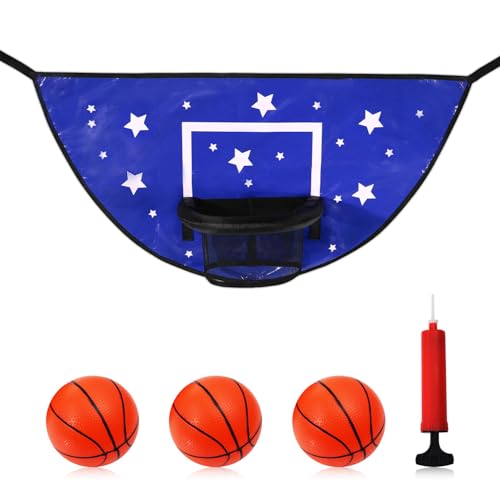 Panier de basket pour trampoline Lyreh réglable complet avec ballons
